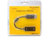 DeLock Display Port Adapter DP 20pin auf HDMI schwarz