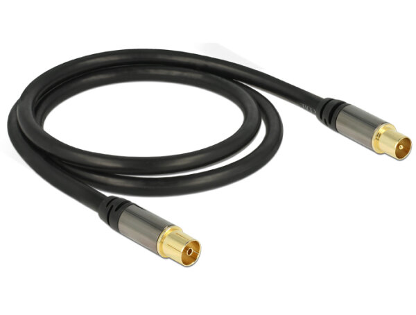 DELOCK Antennenkabel IEC -> IEC St/Bu 1.00m schwarz