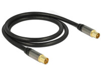 DELOCK Antennenkabel IEC -> IEC St/Bu 1.00m schwarz