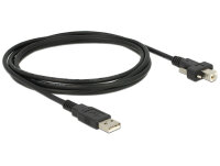 DELOCK USB Kabel A -> B St/St 2.00m mit Verschraubung sw