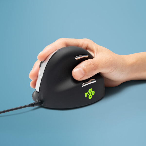 R-Go Maus HE ergonomisch rechts USB       groß    schw./silb retail