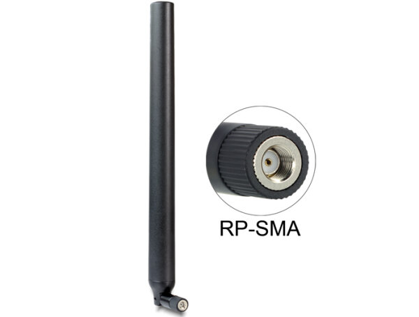 DELOCK WL-Antenne RP-SMA 5,5-9dBi Kippgelenk schwarz