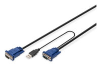 DIGITUS KVM-Kabel D-Sub15 -> USB+D-Sub15  St/St 3.00m