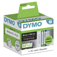 DYMO LW-Ordner-Etiketten schmal    38x190mm weiß...