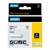 DYMO     Rhino Band Vinyl    9mmx5.5m schwarz->weiß