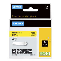 DYMO     Rhino Band Vinyl   12mmx5.5m schwarz->gelb