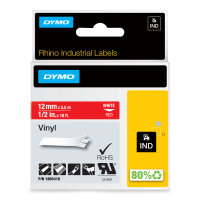 DYMO     Rhino Band Vinyl   12mmx5.5m weiß   ->rot