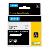 DYMO     Rhino Band Polyes.  9mmx5.5m schwarz->weiß