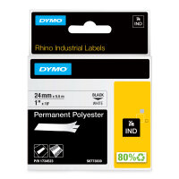 DYMO     Rhino Band Polyes. 24mmx5.5m schwarz->weiß