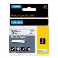 DYMO     Rhino Band Nylon   12mmx3.5m schwarz->weiß