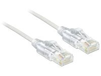 DELOCK Patchkabel RJ45 Cat6 U/UTP 1.00m weiß slim