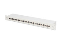 Digitus 24-Port Patchpanel CAT6a Metallgehäuse 1HE 24x RJ45 Patch Panel lichtgrau