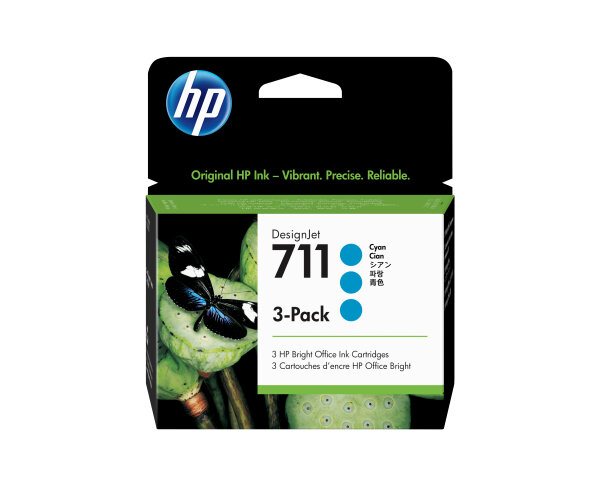 HP 711   3x Cyan                Tintenpatrone