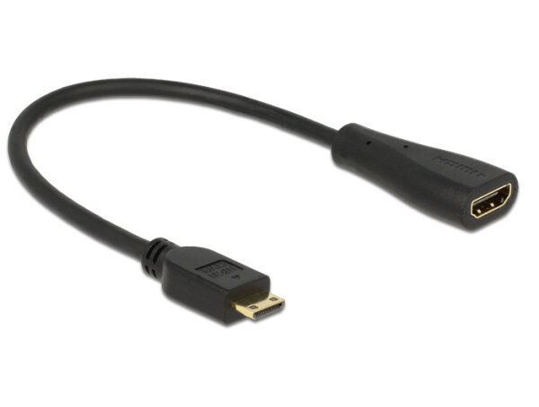DELOCK HDMI Kabel Ethernet A -> mini C Bu/St 0.23m