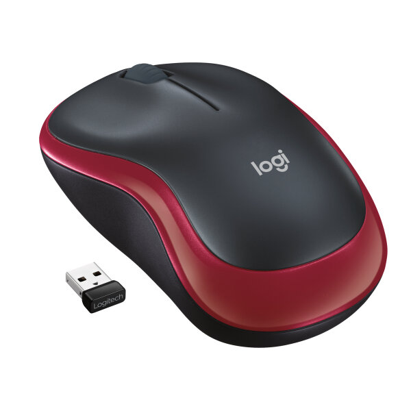 LOGI M185 Wireless Red Optisch, RF Wireless, 1000 DPI, Rot