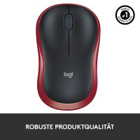 LOGI M185 Wireless Red Optisch, RF Wireless, 1000 DPI, Rot