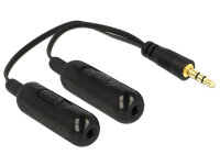 DELOCK Klinkekabel 3,5mm -> 2x 3,5mm St/Bu 0.20m sw...