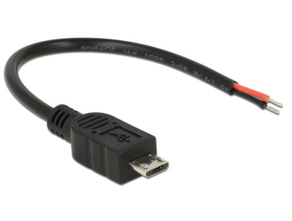 DELOCK USB Kabel Micro-B -> 2 offene Kabelenden 0.10m