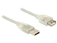 DELOCK USB Verl. A -> A St/Bu 0.50m transparent