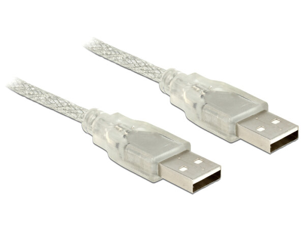 DELOCK USB Kabel A -> A St/St 0.50m transparent