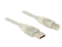 DELOCK USB Kabel A -> B St/St 1.00m transparent
