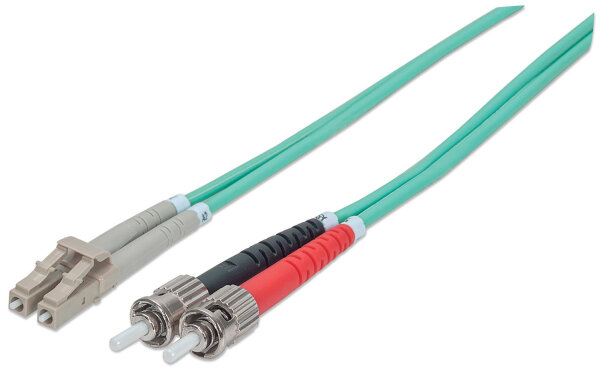 INTELLINET LWL Anschlusskabel LC/ST 1m  Multimode OM3 Aqua