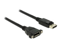 DELOCK Displayport Kabel DP -> DP St/Bu 1.00m schwarz