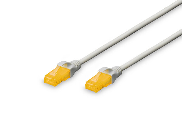 DIGITUS Patchkabel RJ45 U/UTP Cat6A  2.00m grau o. Hebelschu Polybeutel