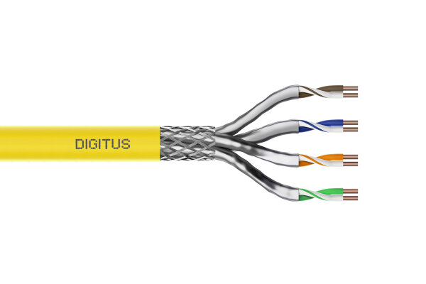 DIGITUS Instal-kab Cat7a S/FTP tw.Pair 1000m gelb   AWG22/1 (Speditionsversand)