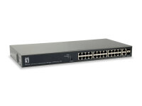 LevelOne PoE Switch 24xGE PoE/+   TURING 185W 19"...