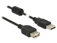 DELOCK USB Verl. A -> A St/Bu 5.00m schwarz