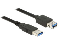DELOCK USB Verl. USB3.0 A -> A St/Bu 5.00m schwarz