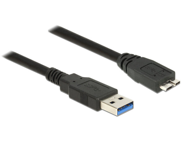 DELOCK USB Kabel USB3.0 A -> Micro-B St/St 0.50m schw