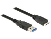 USB Kabel Delock USB3.0 A -> Micro-B St/St 1.00m schwarz