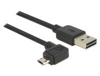 DELOCK USB Kabel A -> Micro-B St/St 3.00m 90°gew. Eas