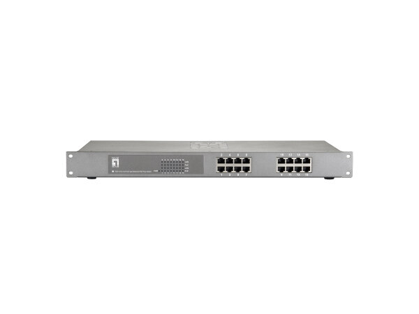 LevelOne PoE+Switch 16xFE PoE            150W 19"     Metall