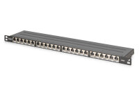 DIGITUS Patchpanel 0,5HE 24-Port Cat6     geschirmt schwarz