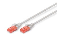 DIGITUS Patchkabel Cat6  U/UTP 2xRJ45  0,5m grau LSZH