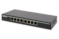 DIGITUS Switch 8-Port  Gigabit 135W PoE Unmanaged schwarz
