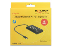 DELOCK Adapter Thunderbolt 3 -> 2x DP St/Bu 4K 60Hz
