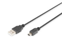 DIGITUS USB 2.0 Anschlusskabel Typ A -mini B St/St  1.0m, sw