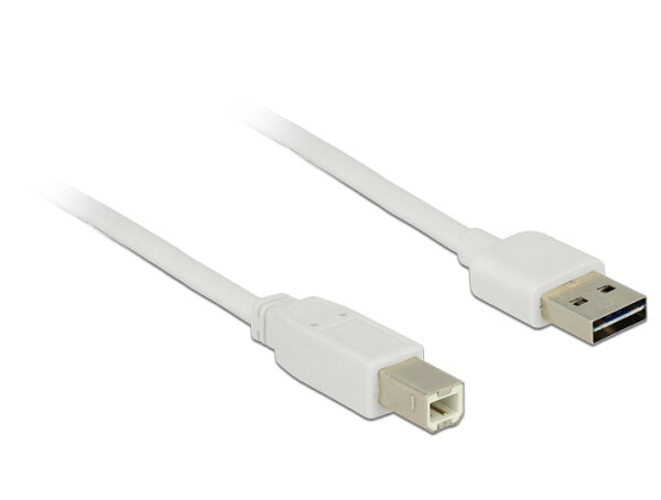 DELOCK Easy-USB-Kabel 2.0 A -> B 3.0m weiß