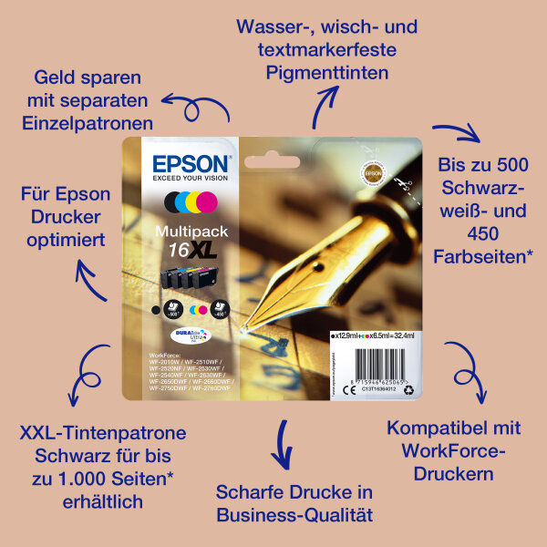 Patrone Epson 16 black XXL                             T1681