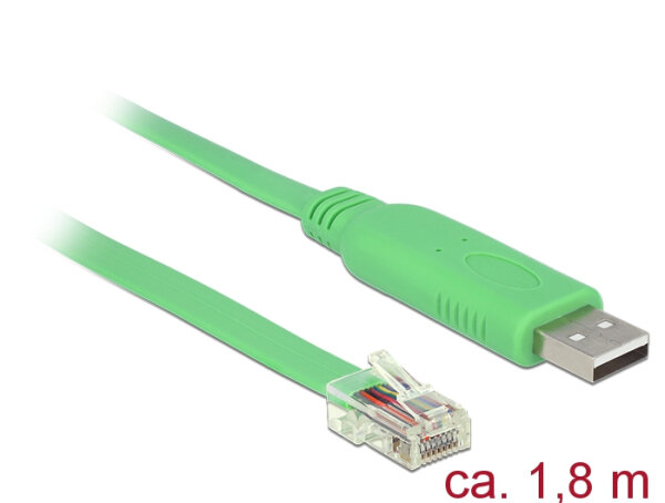 DELOCK USB-Adapter USB/A -> RS232 RJ45 St/St