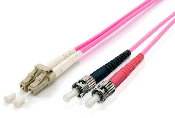 Equip Patchkabel LC->ST  3.00m Multimode  Duplex OM4 violett Polybeutel