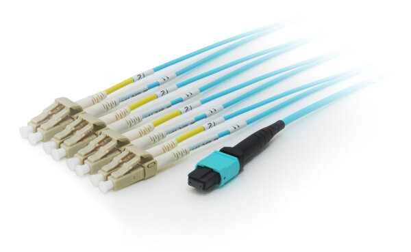 Equip Patchkabel MTP->LC   7.00m  8Faser M/M     OM4  türkis Polybeutel