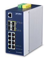 PLANET Industrial 8-Port 10/100/1000T + 4-Port 100/1000X