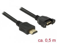 DELOCK HDMI-Kabel A->A St/Bu z.Einbau 4K 30Hz 0.50m...