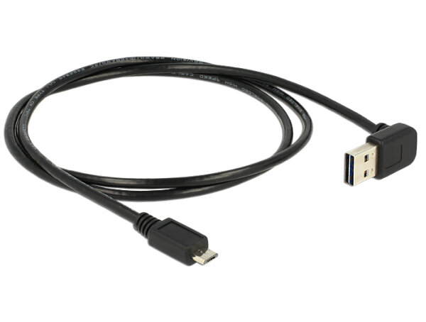 DELOCK USB Kabel A -> Micro-B St/St 1.00m 90°sw Easy USB
