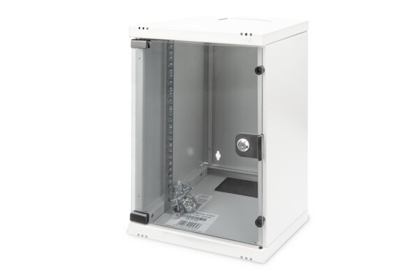 DIGITUS Wandschrank     Compact  9HE 254mm 10" Glastür grau